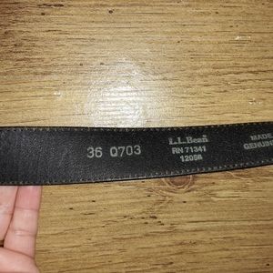 Women's Ll Bean Black Belt Made in USA Genuine Leather